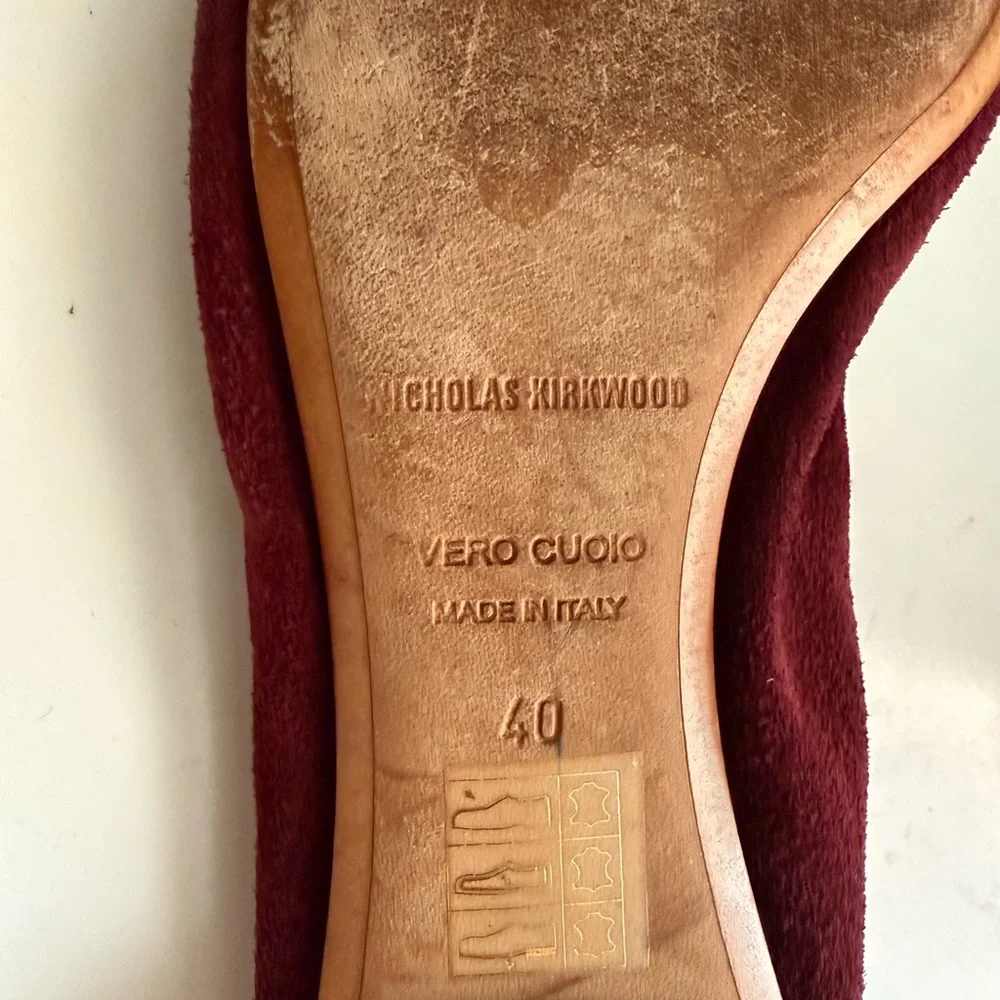 Nicholas Kirkwood Burgundy Suede Loafers - Picture 6 of 6